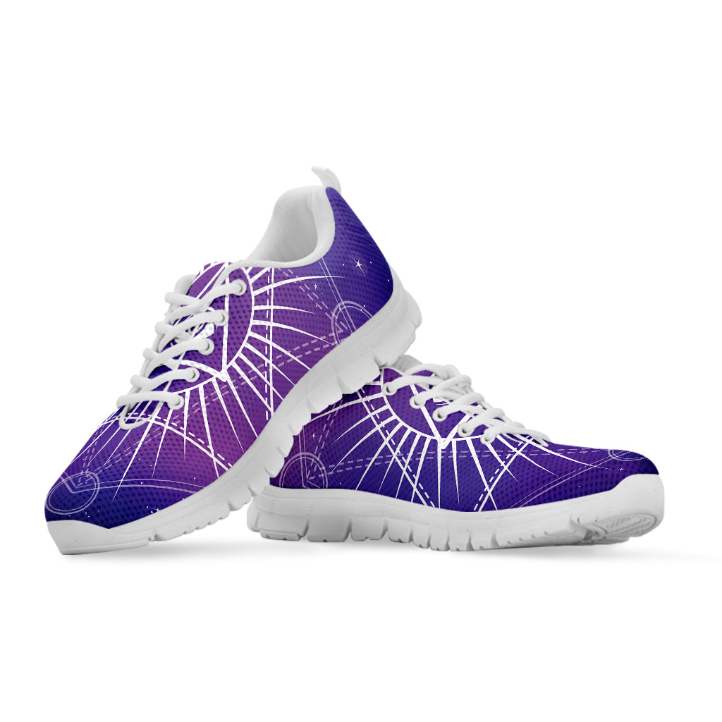 Galaxy Eye of Providence Print White Sneakers