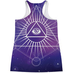 Galaxy Eye of Providence Print Women's Racerback Tank Top