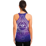 Galaxy Eye of Providence Print Women's Racerback Tank Top