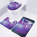 Galaxy Howling Wolf Spirit Print 3 Piece Bath Mat Set