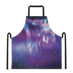 Galaxy Howling Wolf Spirit Print Apron