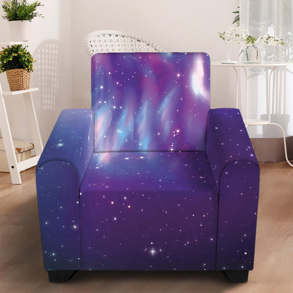 Galaxy Howling Wolf Spirit Print Armchair Slipcover