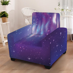 Galaxy Howling Wolf Spirit Print Armchair Slipcover