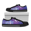 Galaxy Howling Wolf Spirit Print Black Low Top Sneakers