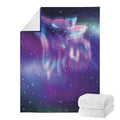 Galaxy Howling Wolf Spirit Print Blanket