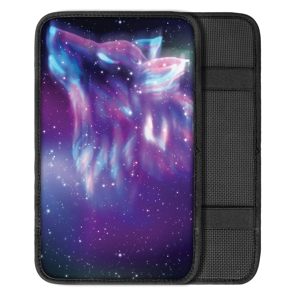 Galaxy Howling Wolf Spirit Print Car Center Console Cover