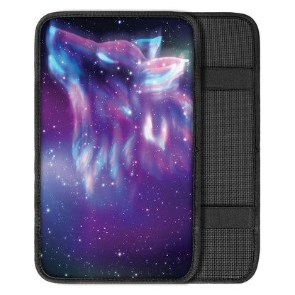 Galaxy Howling Wolf Spirit Print Car Center Console Cover