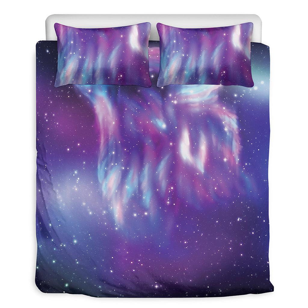 Galaxy Howling Wolf Spirit Print Duvet Cover Bedding Set