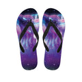 Galaxy Howling Wolf Spirit Print Flip Flops