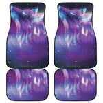 Galaxy Howling Wolf Spirit Print Front and Back Car Floor Mats