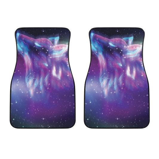 Galaxy Howling Wolf Spirit Print Front Car Floor Mats