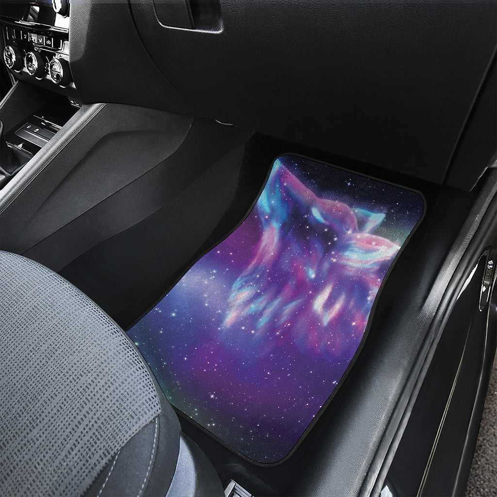 Galaxy Howling Wolf Spirit Print Front Car Floor Mats