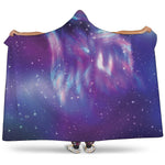 Galaxy Howling Wolf Spirit Print Hooded Blanket