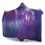 Galaxy Howling Wolf Spirit Print Hooded Blanket