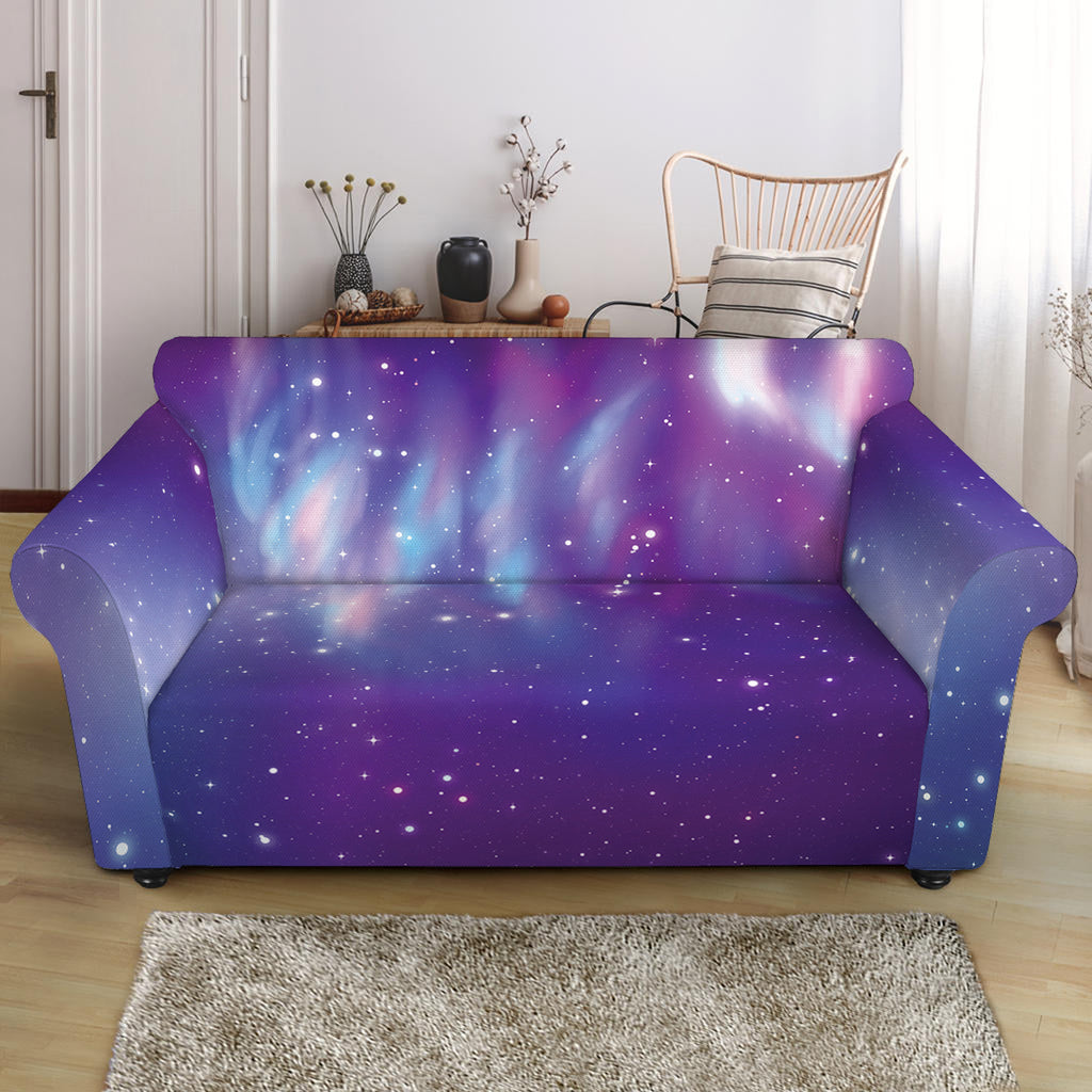 Galaxy Howling Wolf Spirit Print Loveseat Slipcover