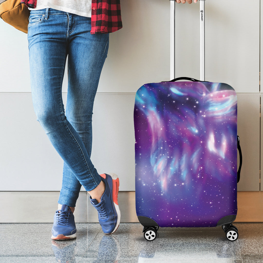 Galaxy Howling Wolf Spirit Print Luggage Cover