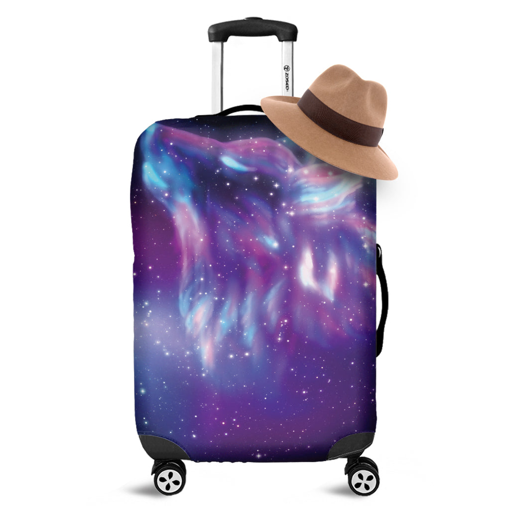 Galaxy Howling Wolf Spirit Print Luggage Cover