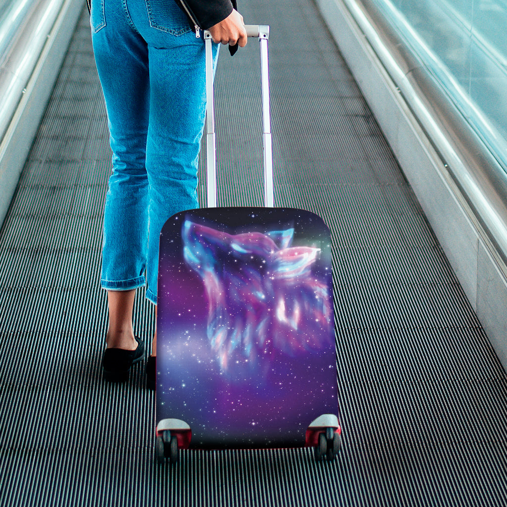 Galaxy Howling Wolf Spirit Print Luggage Cover