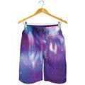 Galaxy Howling Wolf Spirit Print Men's Shorts