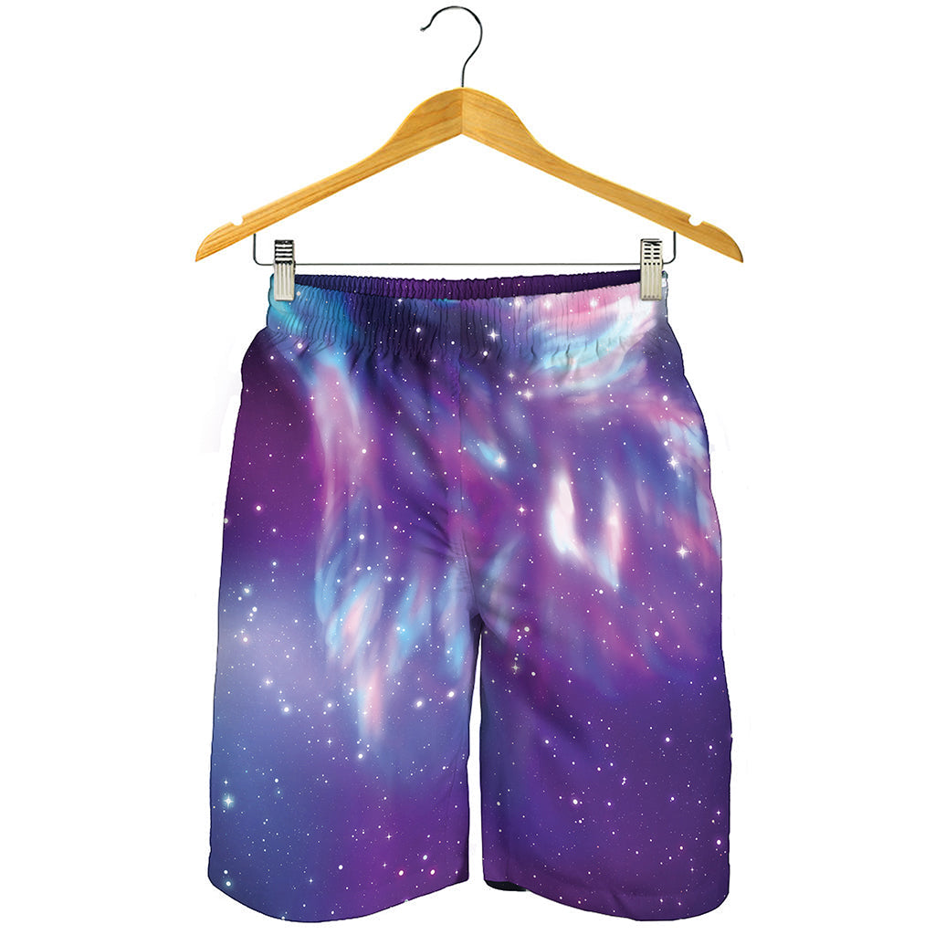 Galaxy Howling Wolf Spirit Print Men's Shorts
