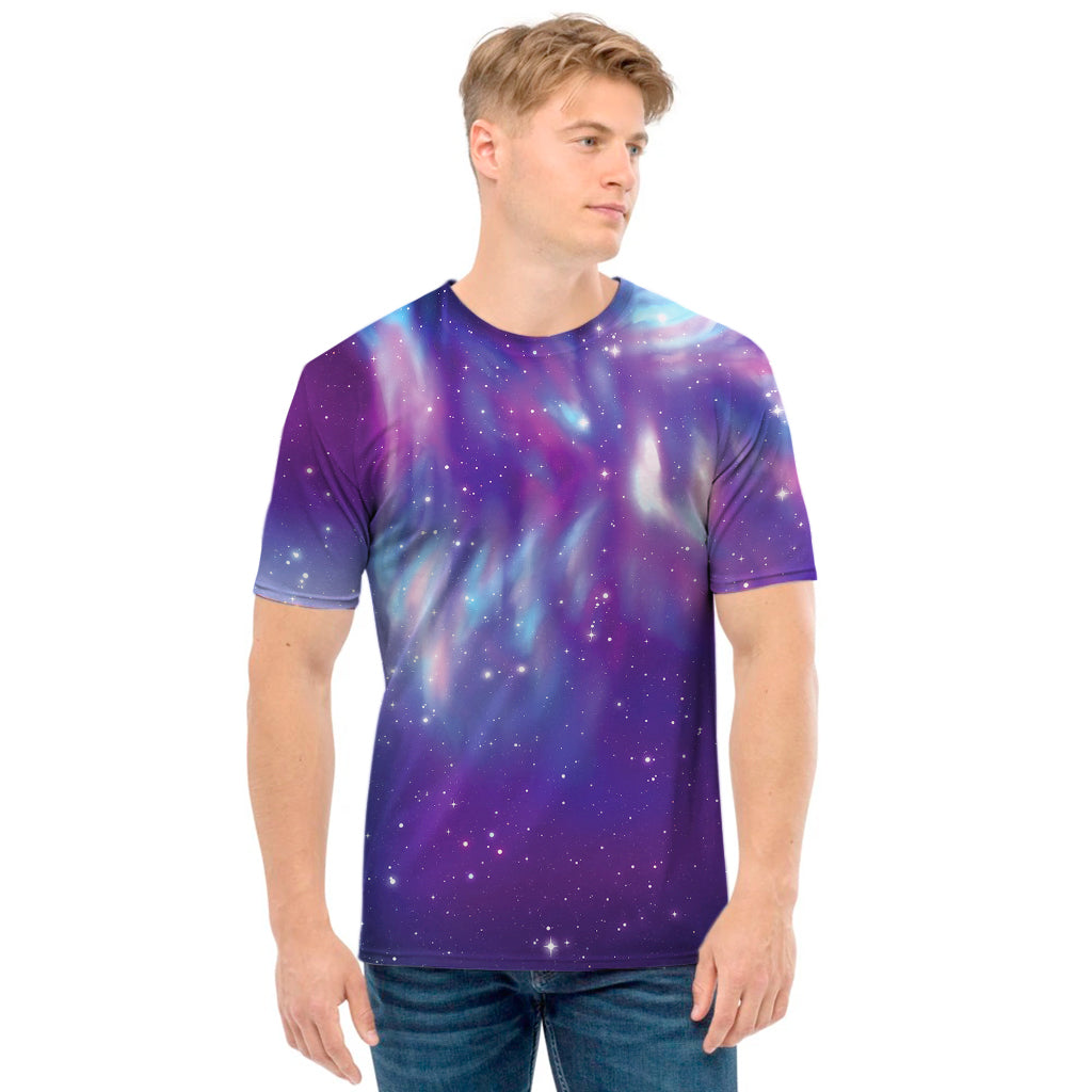 Galaxy Howling Wolf Spirit Print Men's T-Shirt