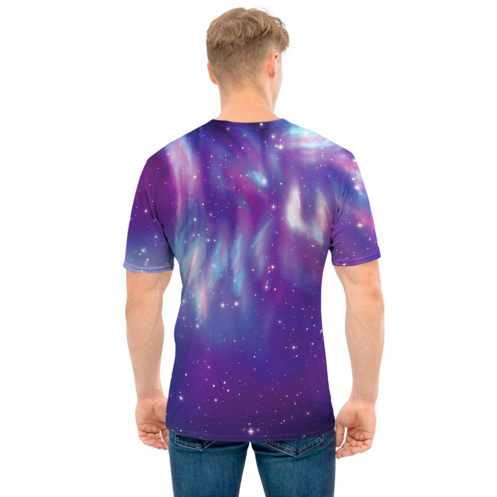 Galaxy Howling Wolf Spirit Print Men's T-Shirt