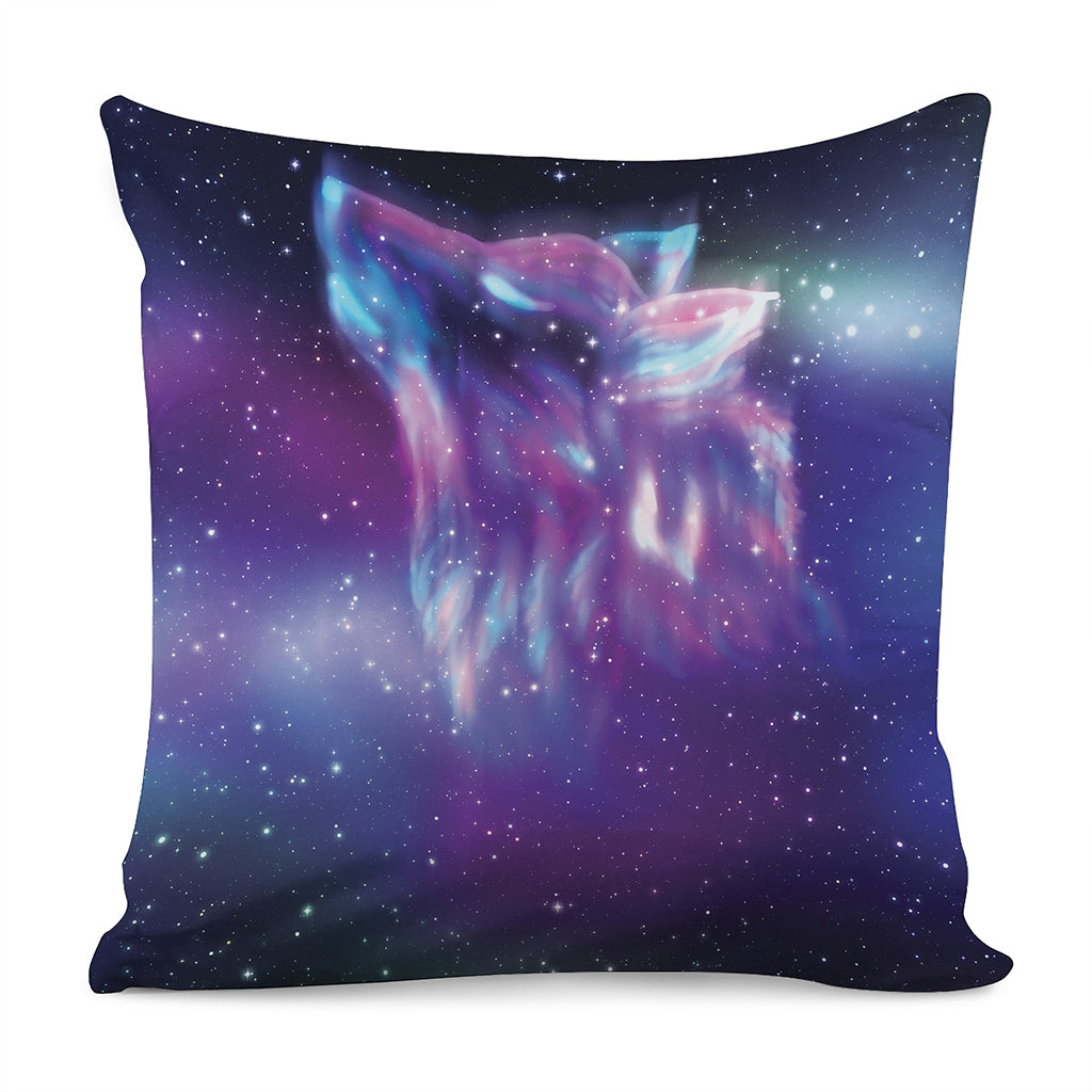 Galaxy Howling Wolf Spirit Print Pillow Cover