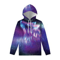 Galaxy Howling Wolf Spirit Print Pullover Hoodie