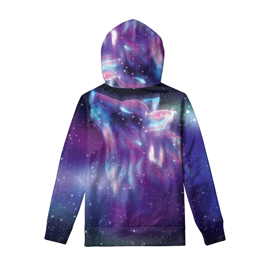 Galaxy Howling Wolf Spirit Print Pullover Hoodie