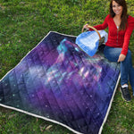 Galaxy Howling Wolf Spirit Print Quilt