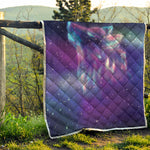 Galaxy Howling Wolf Spirit Print Quilt