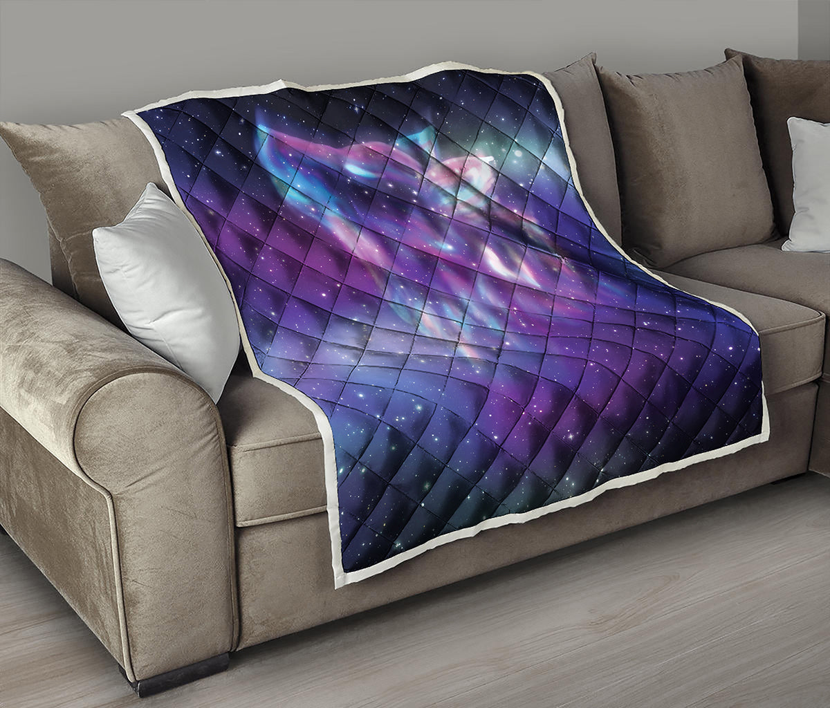 Galaxy Howling Wolf Spirit Print Quilt
