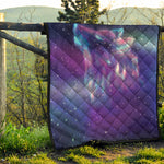 Galaxy Howling Wolf Spirit Print Quilt