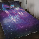 Galaxy Howling Wolf Spirit Print Quilt Bed Set