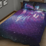 Galaxy Howling Wolf Spirit Print Quilt Bed Set