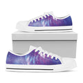 Galaxy Howling Wolf Spirit Print White Low Top Sneakers