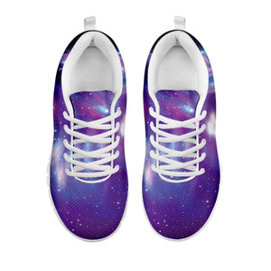 Galaxy Howling Wolf Spirit Print White Sneakers