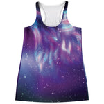 Galaxy Howling Wolf Spirit Print Women's Racerback Tank Top