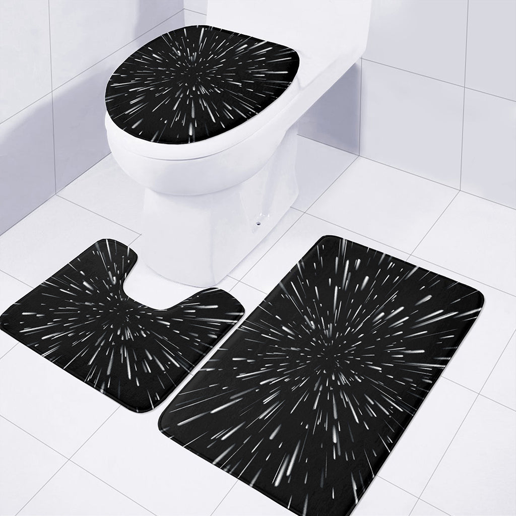 Galaxy Hyperspace Print 3 Piece Bath Mat Set