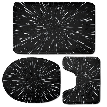 Galaxy Hyperspace Print 3 Piece Bath Mat Set