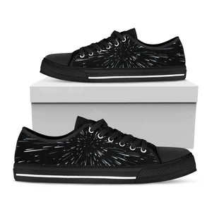 Galaxy Hyperspace Print Black Low Top Shoes