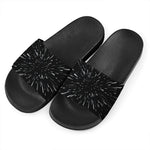 Galaxy Hyperspace Print Black Slide Sandals