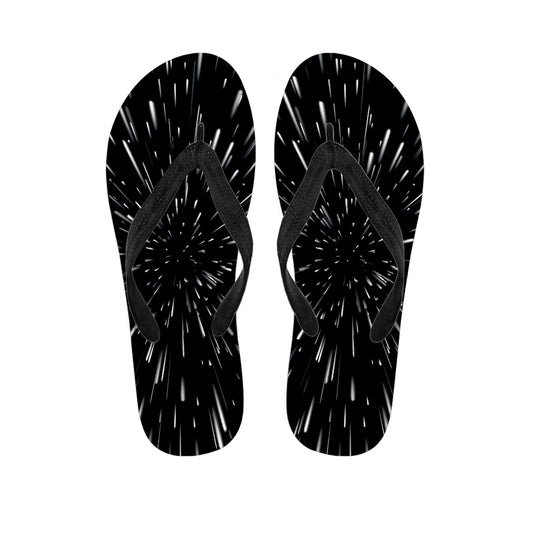 Galaxy Hyperspace Print Flip Flops