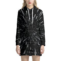 Galaxy Hyperspace Print Pullover Hoodie Dress