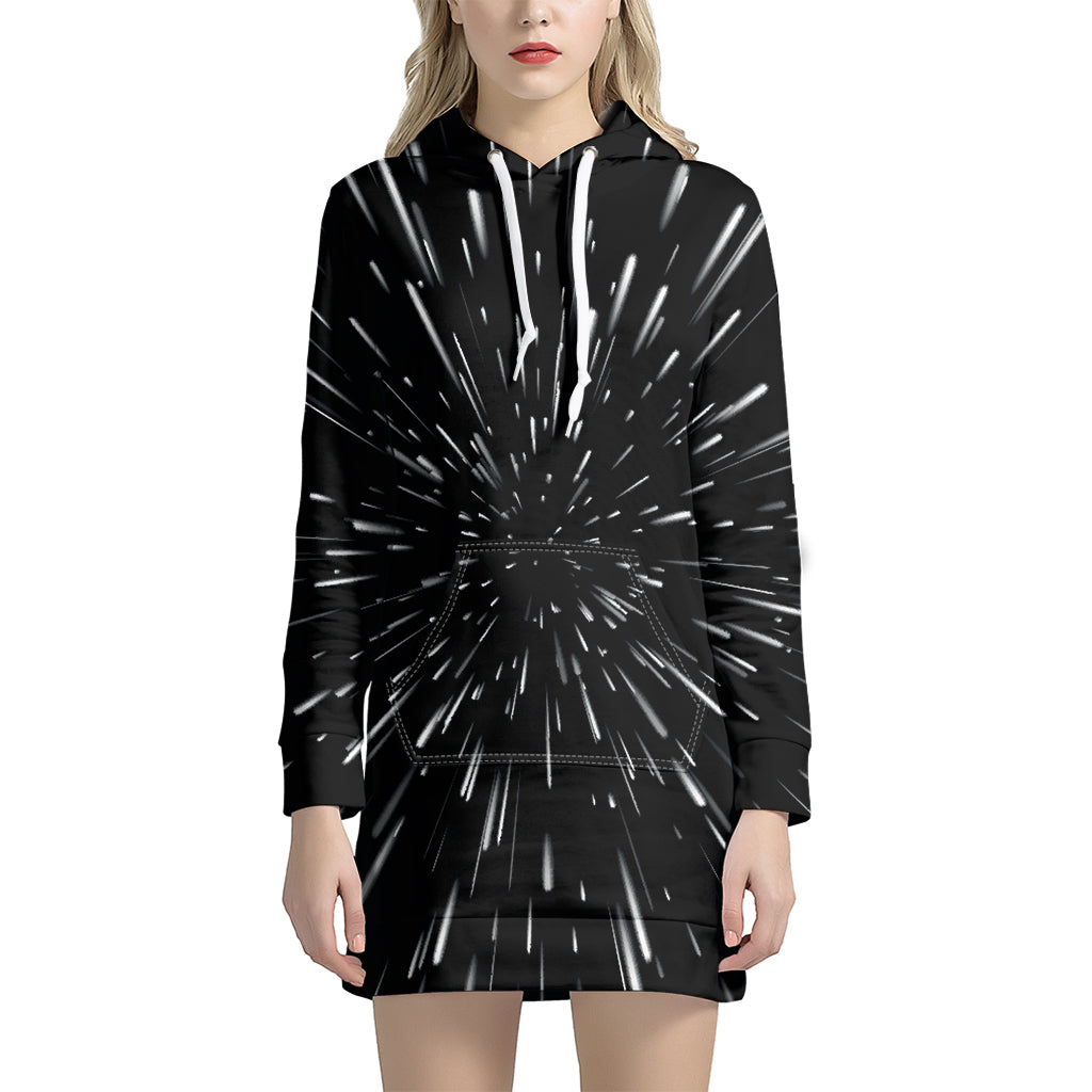 Galaxy Hyperspace Print Hoodie Dress