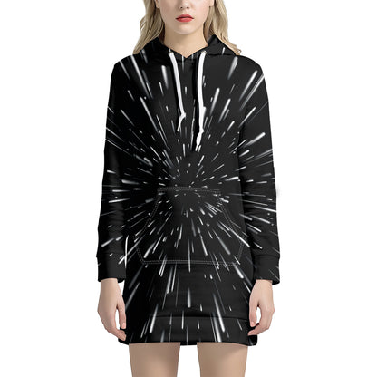 Galaxy Hyperspace Print Hoodie Dress