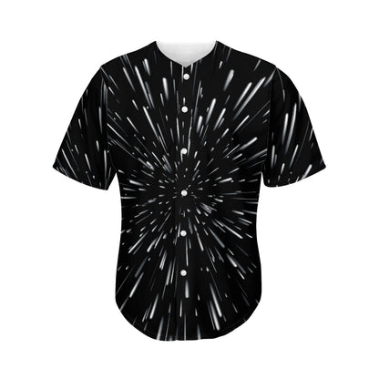 Galaxy Hyperspace Print Men's Baseball Jersey