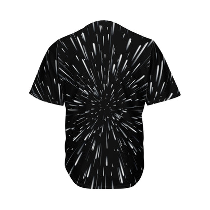 Galaxy Hyperspace Print Men's Baseball Jersey