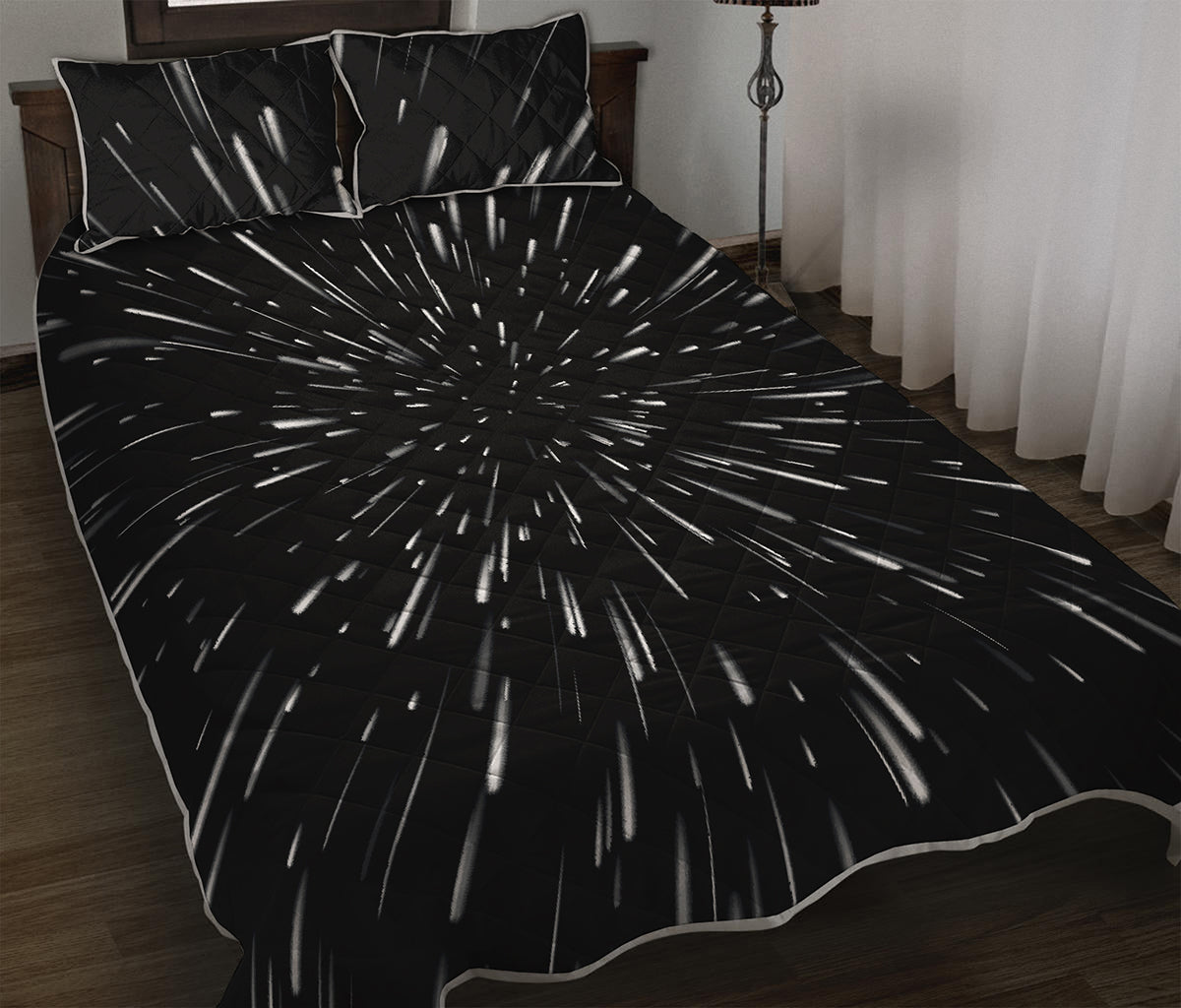 Galaxy Hyperspace Print Quilt Bed Set