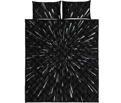 Galaxy Hyperspace Print Quilt Bed Set